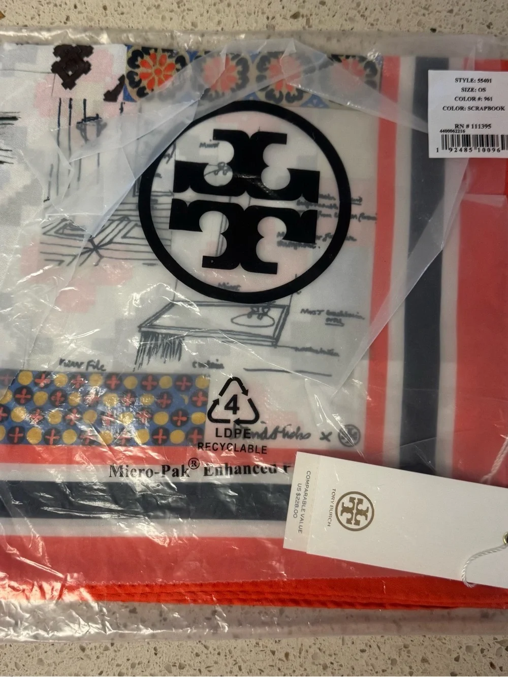 Tory Burch David Hicks Scrapbook Silk Square Scarf - NWT